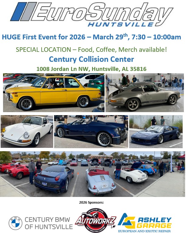 EuroSunday Huntsville event at Century Collision Center in Huntsville, AL on March 29, 2026