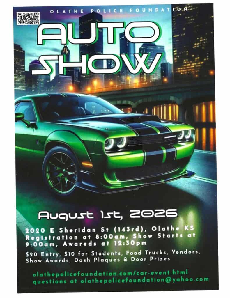 Olathe Police Foundation Auto Show event at Olathe Police Foundation Auto Show in Olathe, KS on August 1, 2026