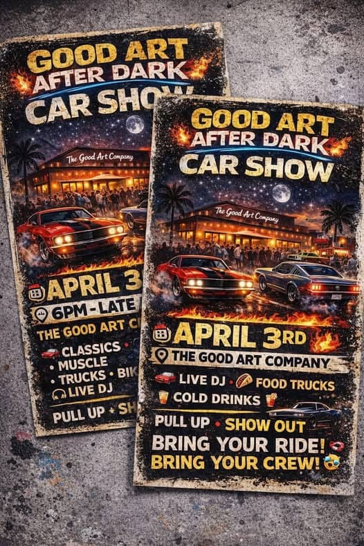 Good Art After Dark Car Show event at The Good Art Company in McCalla, AL on April 3, 2026