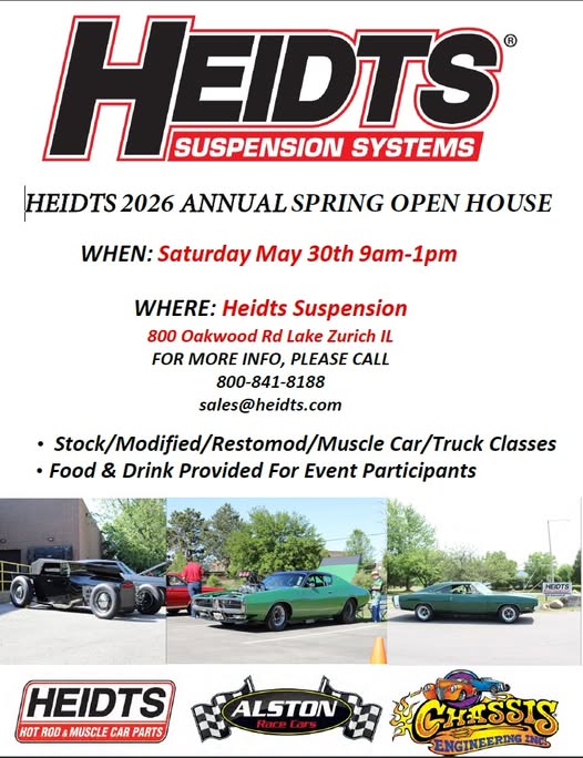 Heidts 2026 Annual Spring Open House event at Heidts Suspension in Lake Zurich, IL on May 30, 2026