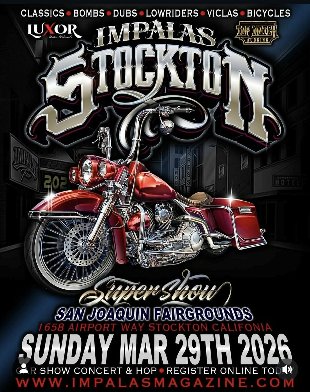 Impala's Stockton Super Show event at San Joaquin Fairgrounds in Stockton, CA on March 29, 2026