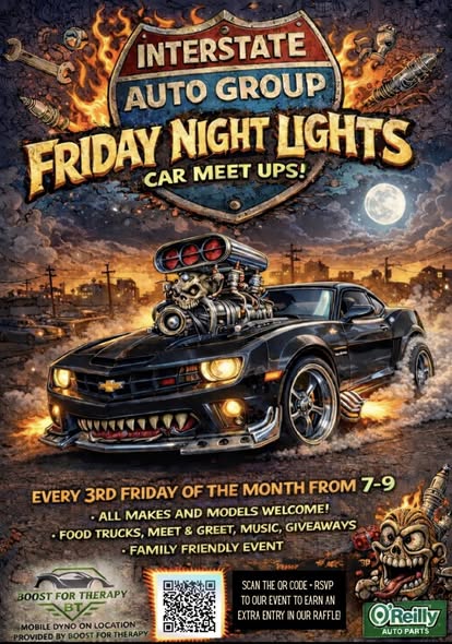 Interstate Auto Group Friday Night Lights Car Meet Ups! event at 1125 South 450 West in Brigham, UT on April 17, 2026
