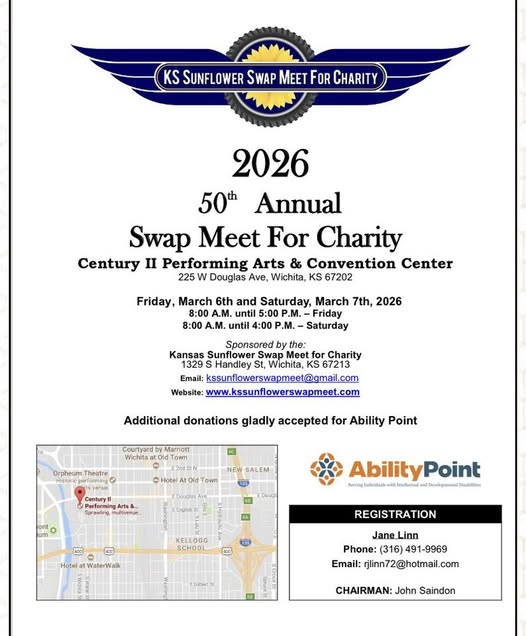KS Sunflower Swap Meet For Charity event at Century II Performing Arts & Convention Center in Wichita, KS on March 6, 2026
