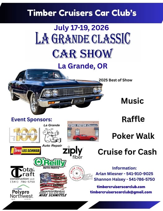 La Grande Classic Car Show event at Downtown in La Grande, OR on July 17, 2026