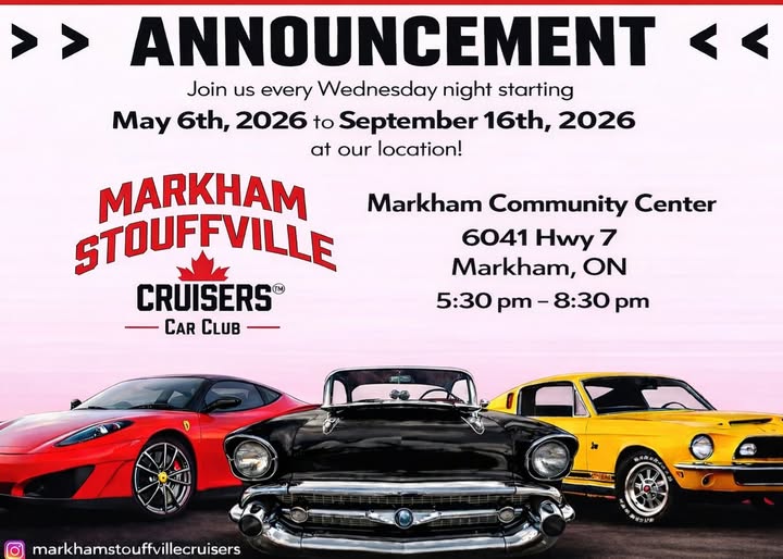 Markham Stouffville Cruisers event at Markham Community Center in Markham, ON on May 6, 2026