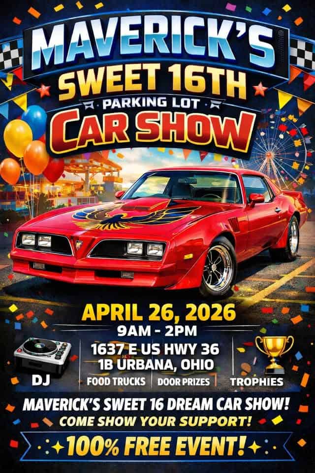 Mavericks Sweet 16 Parking lot car show! event at 1637 Us-36 in Urbana, OH on April 26, 2026