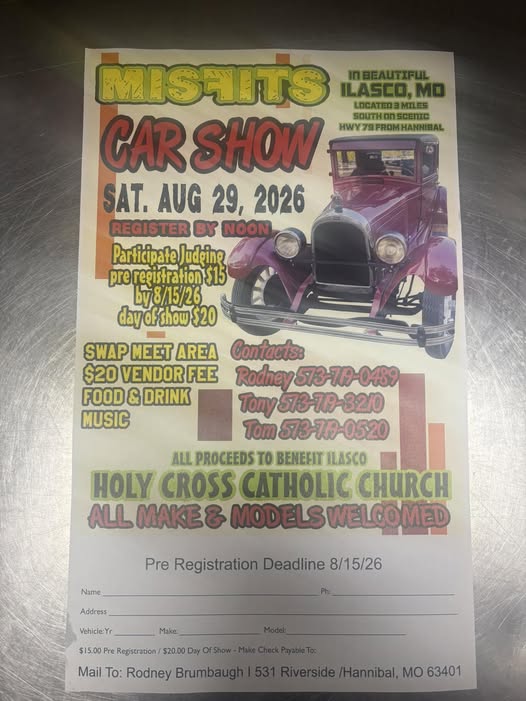 Misfits Car Show event at Holy Cross Catholic Church in Ilasco, MO on August 29, 2026