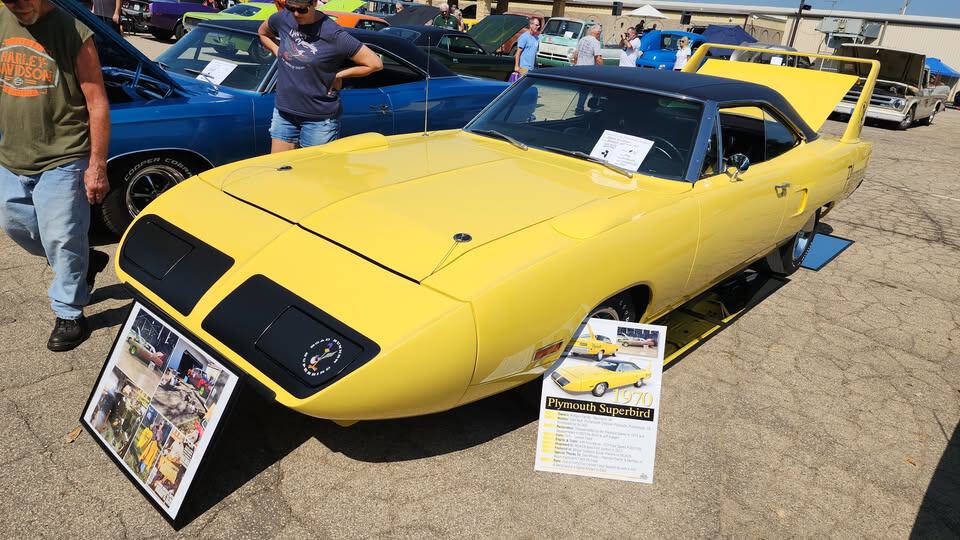 Mopar's on the Mississippi car show & swap event at 14569 Old Highway Rd in Dubuque, IA on August 23, 2026