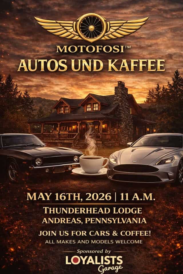 Motofosi Autos und Kaffee   (All makes & models) event at 2520 West Penn Pike in Andreas, PA on May 16, 2026