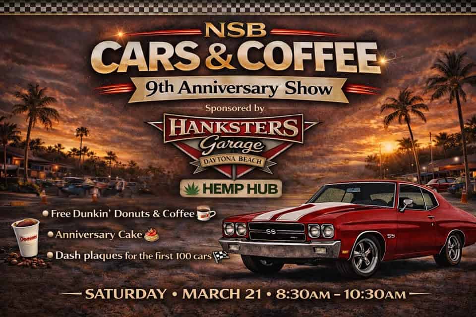 NSB Cars & Coffee event at 1780 Canal St in New Smyrna Beach, FL on March 21, 2026