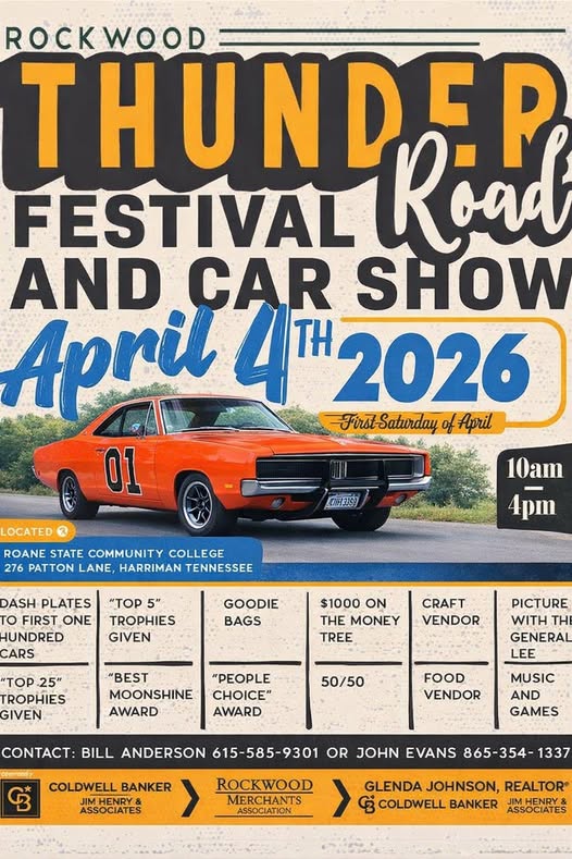 Rockwood Thunder Road Festival And Car Show event at Roane State Community College in Harriman, TN on April 4, 2026