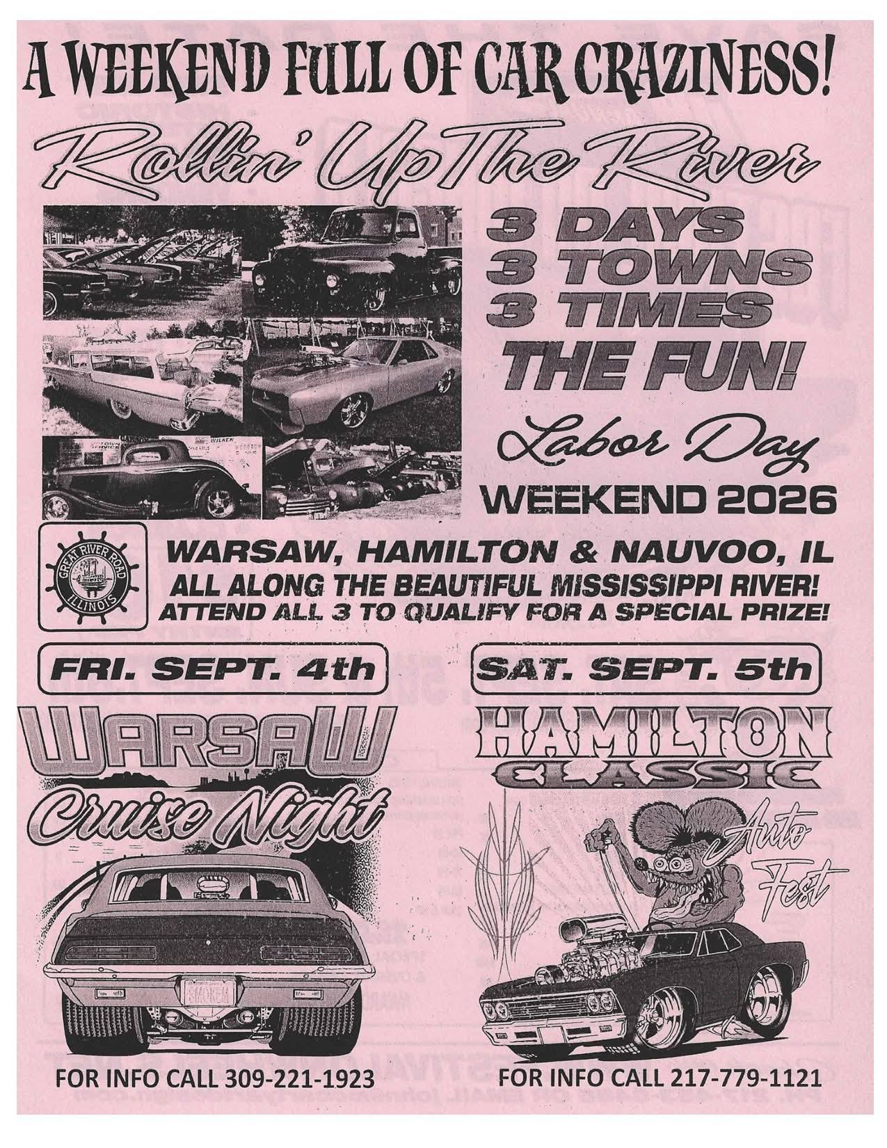 Rollin' Up The River event at Downtown Warsaw in Hamilton, IL on September 4, 2026