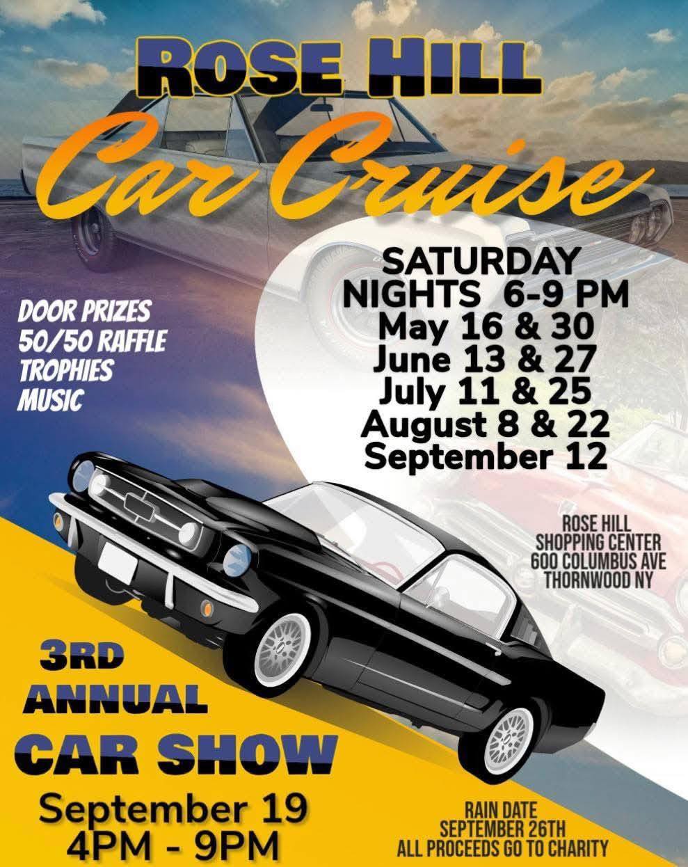 Rose Hill Car Cruise event at Rose Hill Shopping Center in Thornwood, NY on May 16, 2026