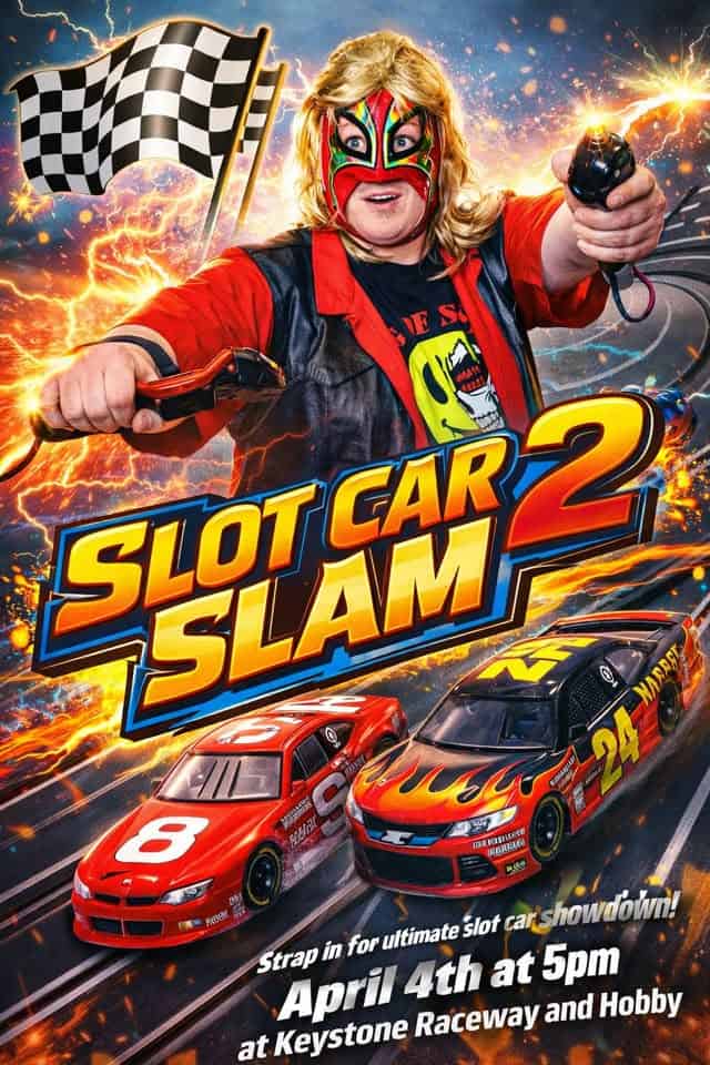 Slot Car Slam 2 event at 7050 Allentown Blv. in Harrisburg, PA on April 4, 2026