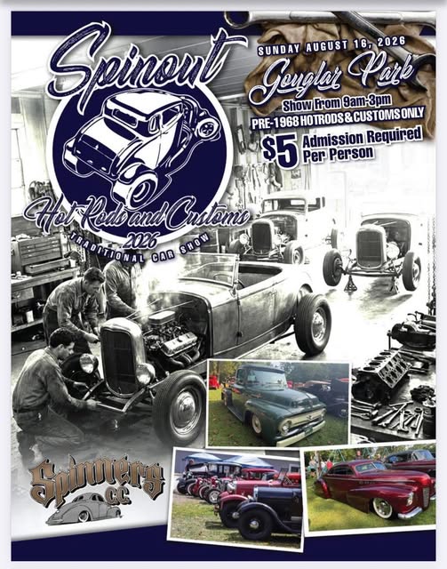 Spinout Hot Rods And Customs 2026 Traditional Car Show event at Goyola Park in Chicago, IL on August 16, 2026