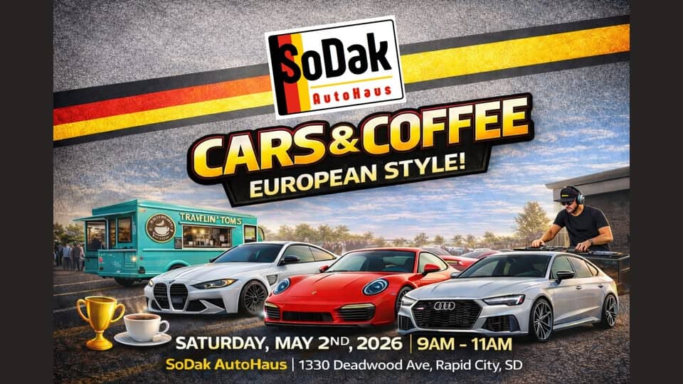 Spring Cars & Coffee - Euro Style! event at 1330 Deadwood Ave N in Rapid City, SD on May 2, 2026