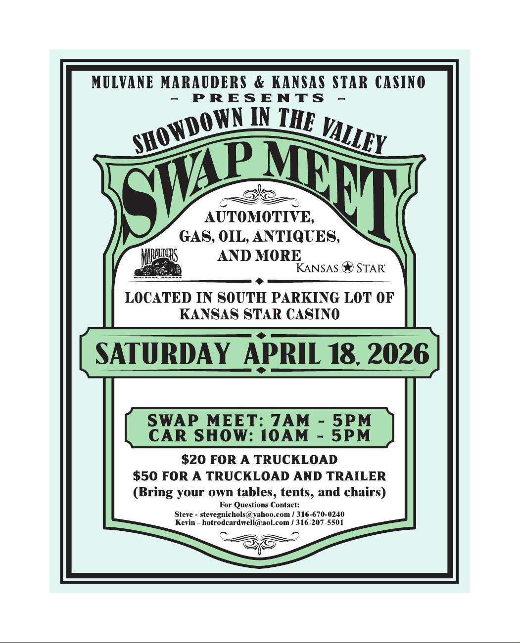 Swap Meet event at Kansas Star Casino in Mulvane, KS on April 18, 2026