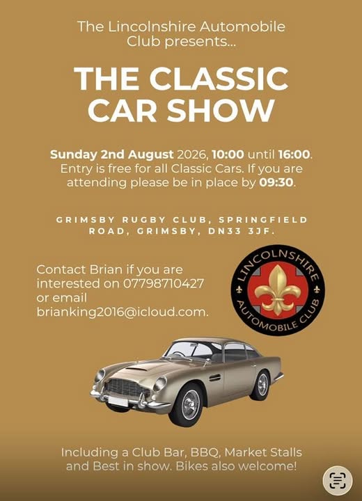 The Classic Car Show event at Grimsby Rugby Club in Grimsby, ON on August 2, 2026