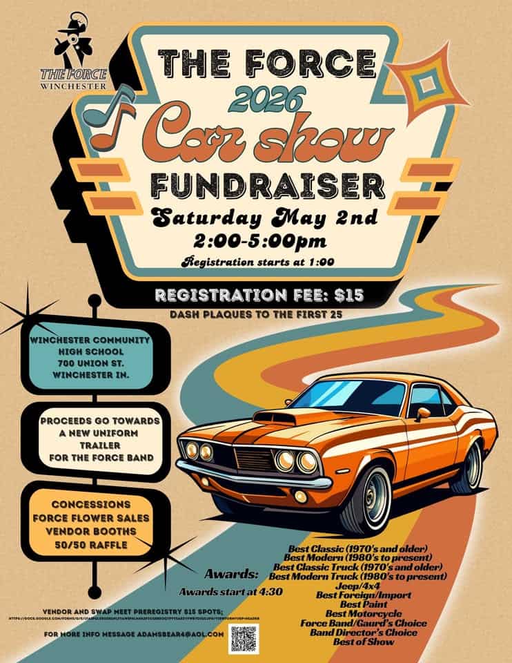 The Force Car Show event at 700 N Union St in Winchester, IN on May 2, 2026
