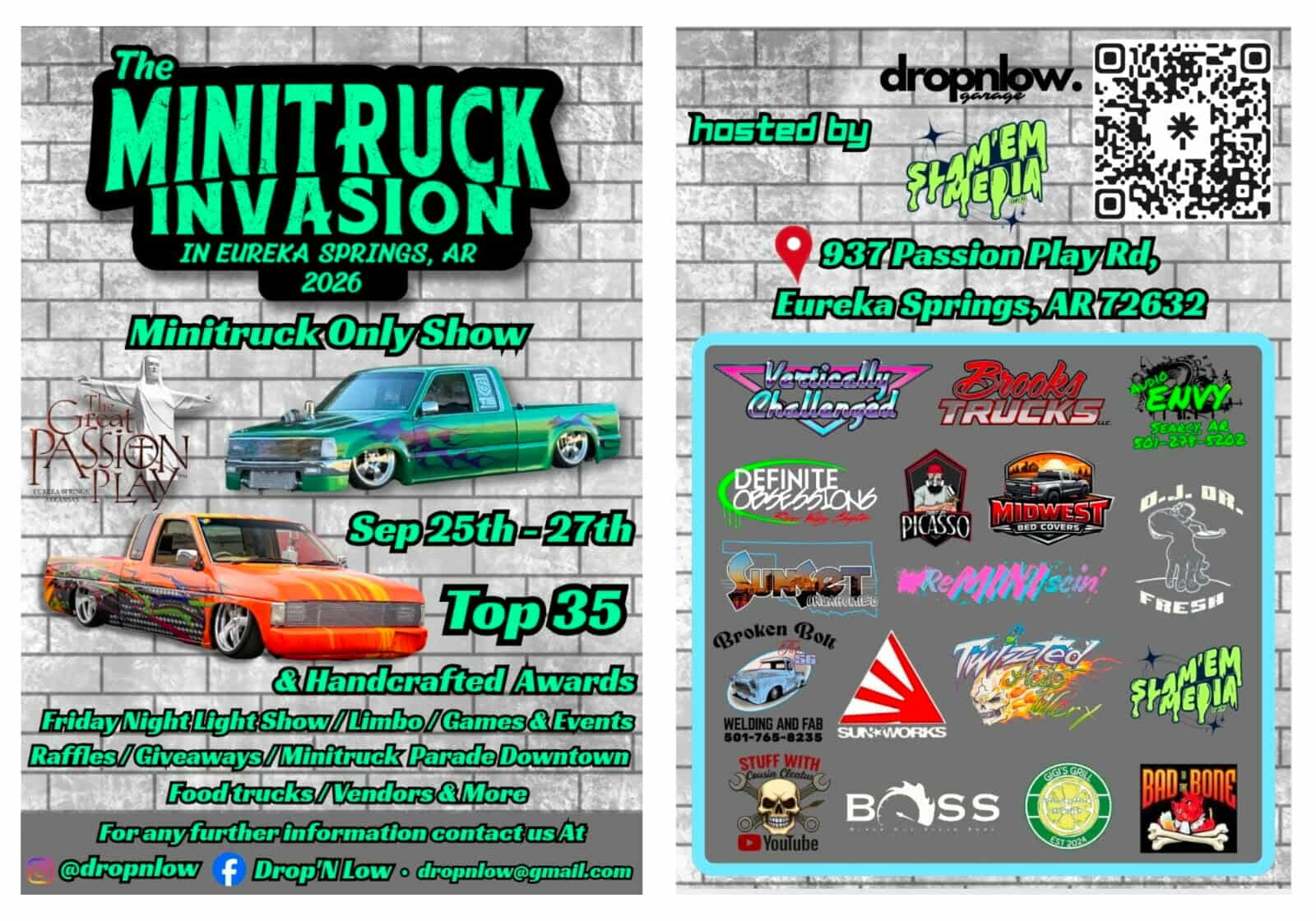 The Minitruck Invasion event at 937 Passion Play Rd in Eureka Springs, AR on September 25, 2026