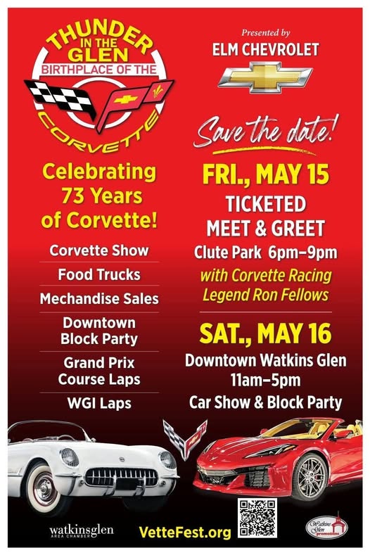Thunder In The Glen event at Clute Park in Watkins Glen, NY on May 15, 2026