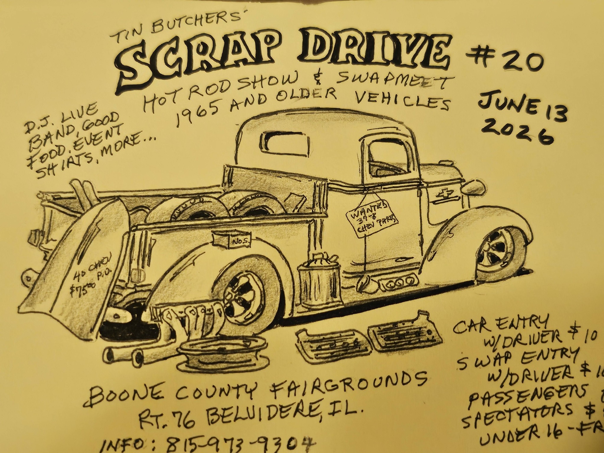 Tin Butchers' Scrap Drive #20 event at Boone County Fairgrounds in Belvidere, IL on June 13, 2026