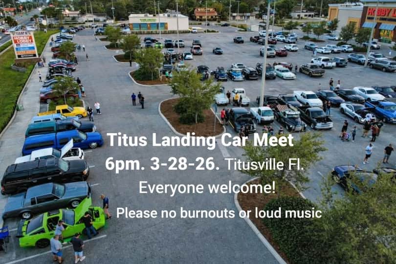 Titus Landing Car Meet event at Hobby Lobby in Titusville, FL on March 28, 2026