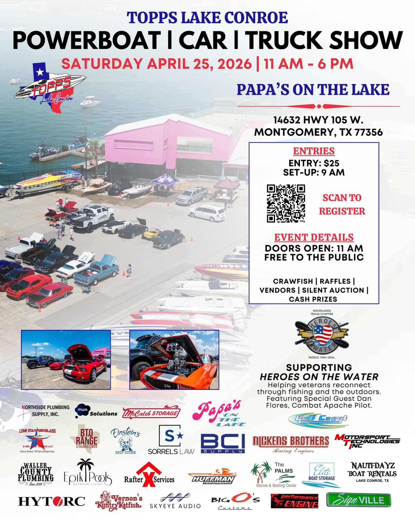 Topps Lake Conroe Powerboat | Car | Truck Show event at Papa's On The Lake in Montgomery, TX on April 25, 2026