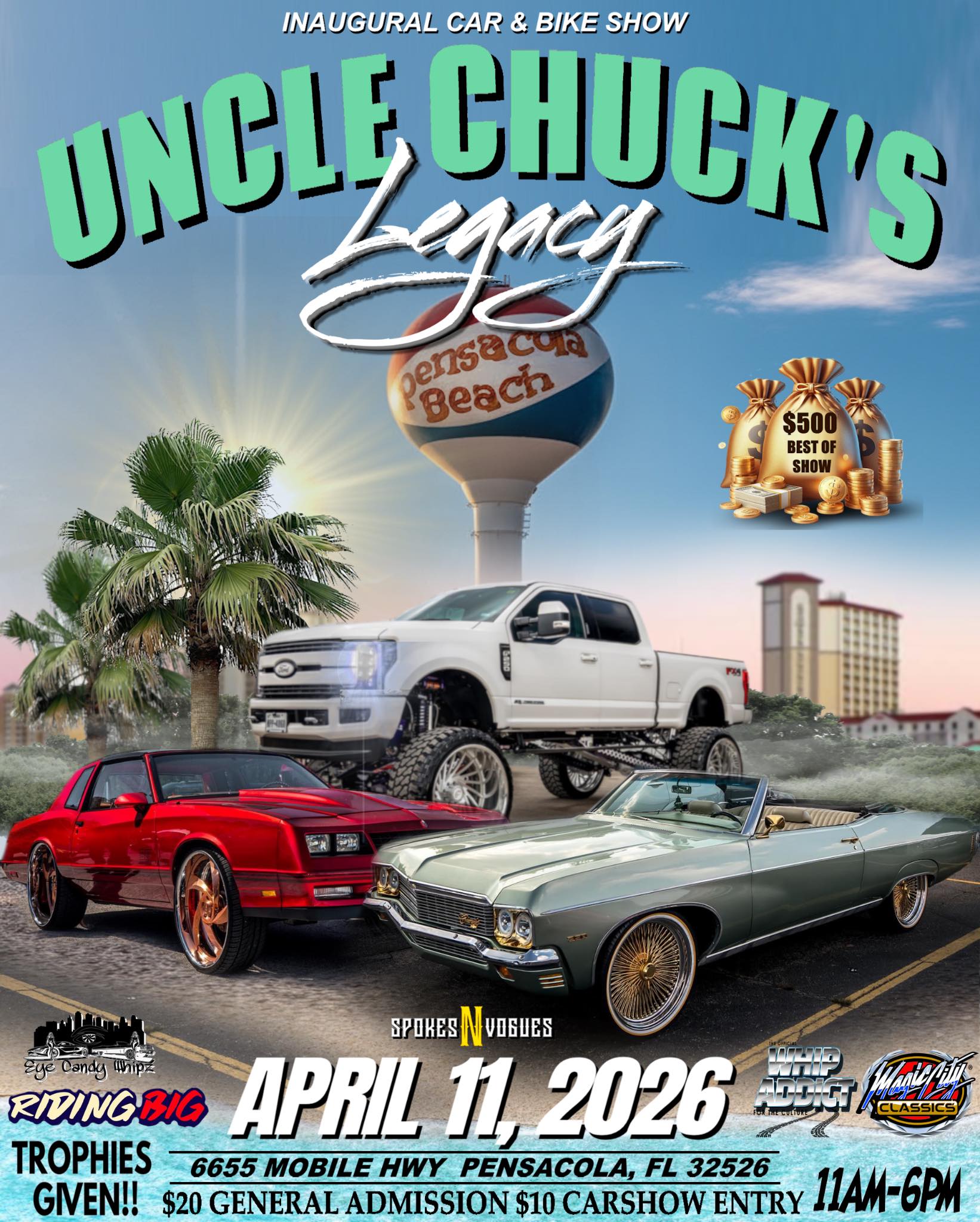 Uncle Chuck's Legacy event at 6655 Mobile Hwy in Pensacola, FL on April 11, 2026