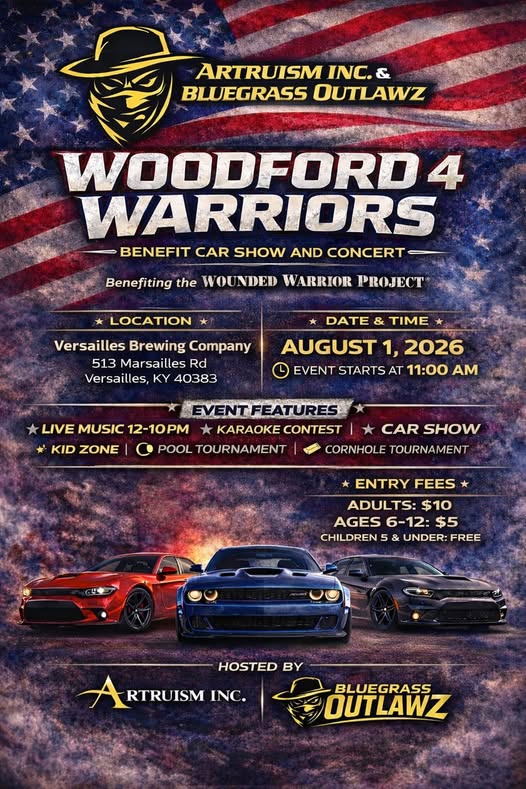 Woodford 4 Warriors event at Versailles Brewing Company in Versailles, KY on August 1, 2026