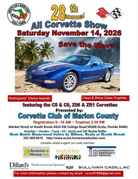 28Th Annual All Corvette Show event at Market Street At Heath Brook in Ocala, FL on November 14, 2026