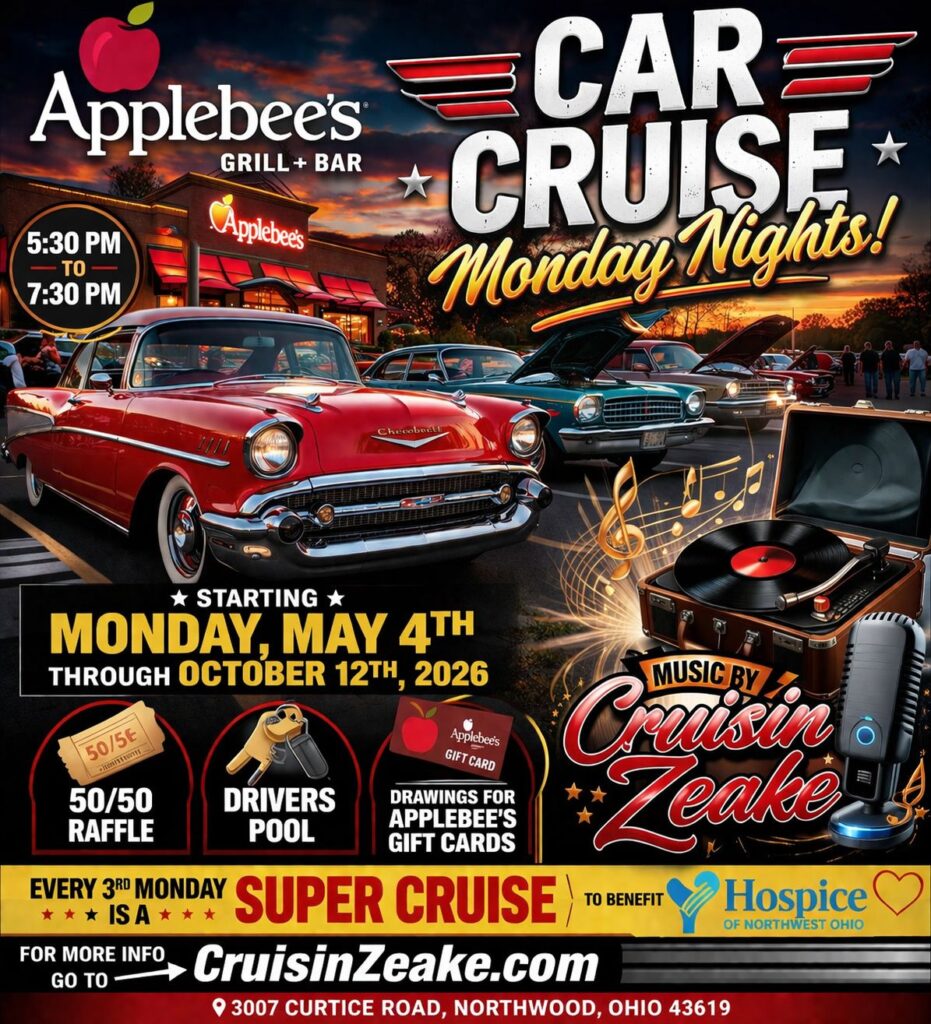 Applebee's Car Cruise Monday Nights! event at Applebee's in Northwood, OH on May 4, 2026