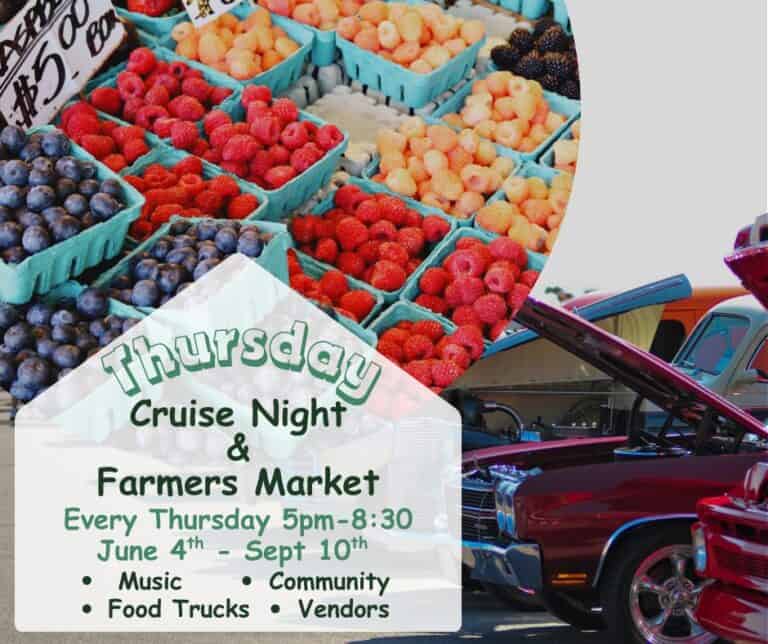 Thursday Cruise Night & Farmers Market car show in Akron, NY
