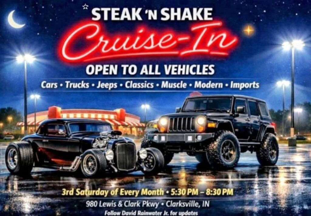Steak 'N Shake Cruise-In event at 980 Lewis & Clark Pkwy in Clarksville, IN on May 21, 2026