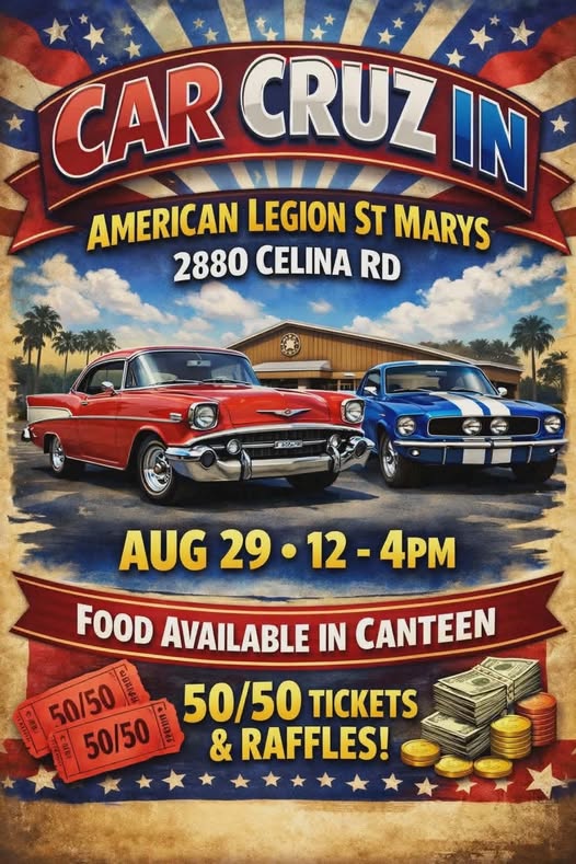 American Legion St Marys Car Cruz In event at American Legion St Marys in St Marys, OH on August 29, 2026