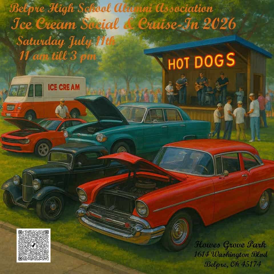 Belpre Ice Cream Social & Cruise-In 2026 event at 1614 Washington Blvd in Belpre, OH on July 11, 2026