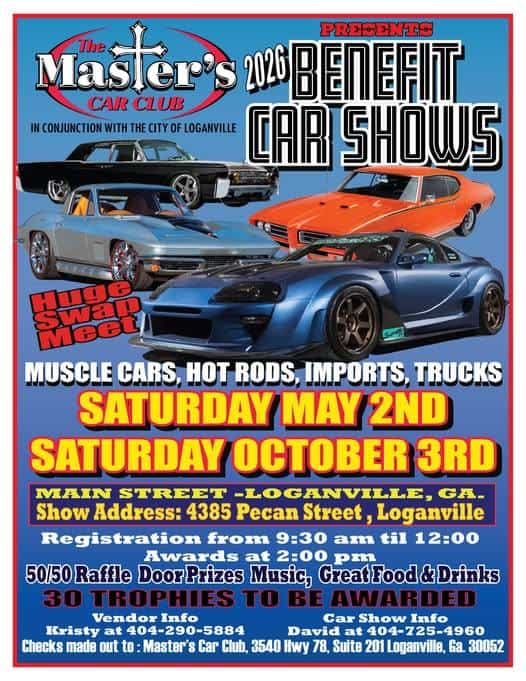Benefit Car Show event at 4385 Pecan St in Loganville, GA on May 2, 2026