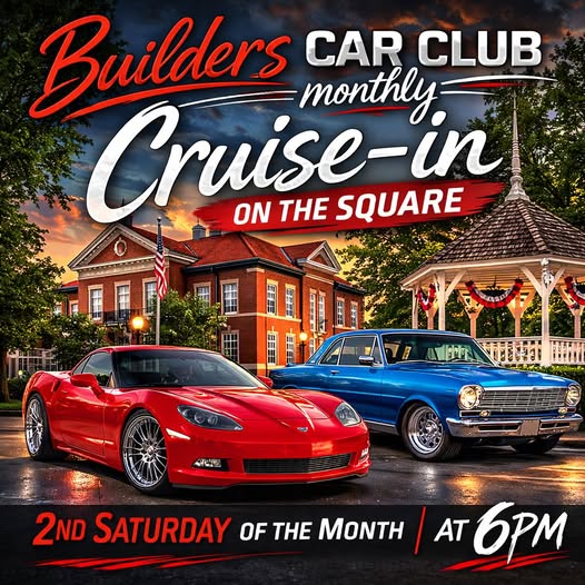Builders Car Club Monthly Cruise-In On The Square event at On the Square in Harrison, AR on May 9, 2026