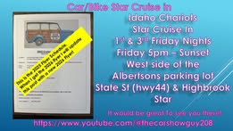 Car/Bike Star Cruise In Idaho Chariots Star Cruise In event at Albertsons parking lot in Star, ID on May 6, 2026