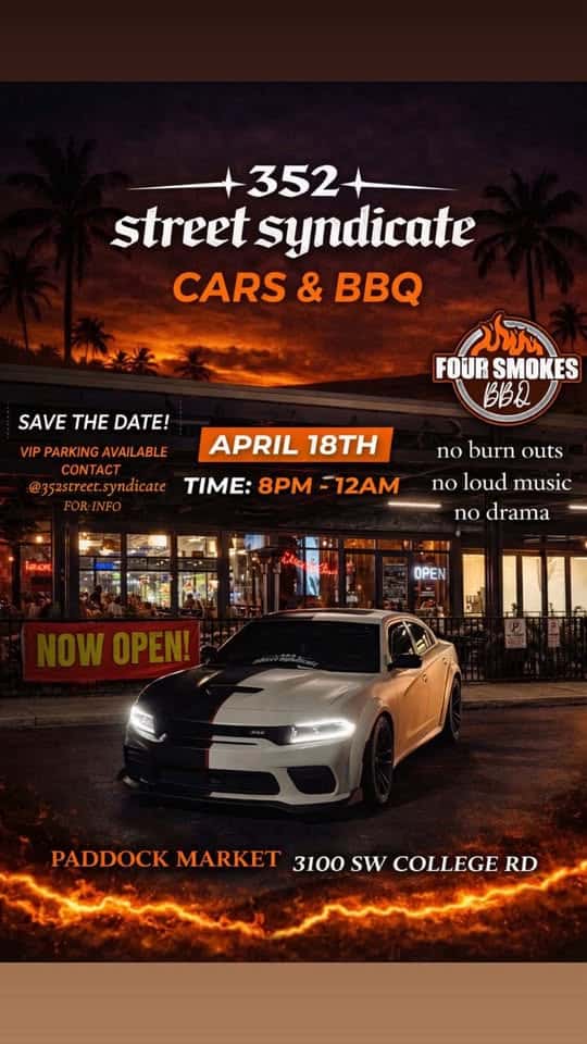Cars & Bbq Car Show event at 3100 Sw College Rd in Ocala, FL on April 18, 2026