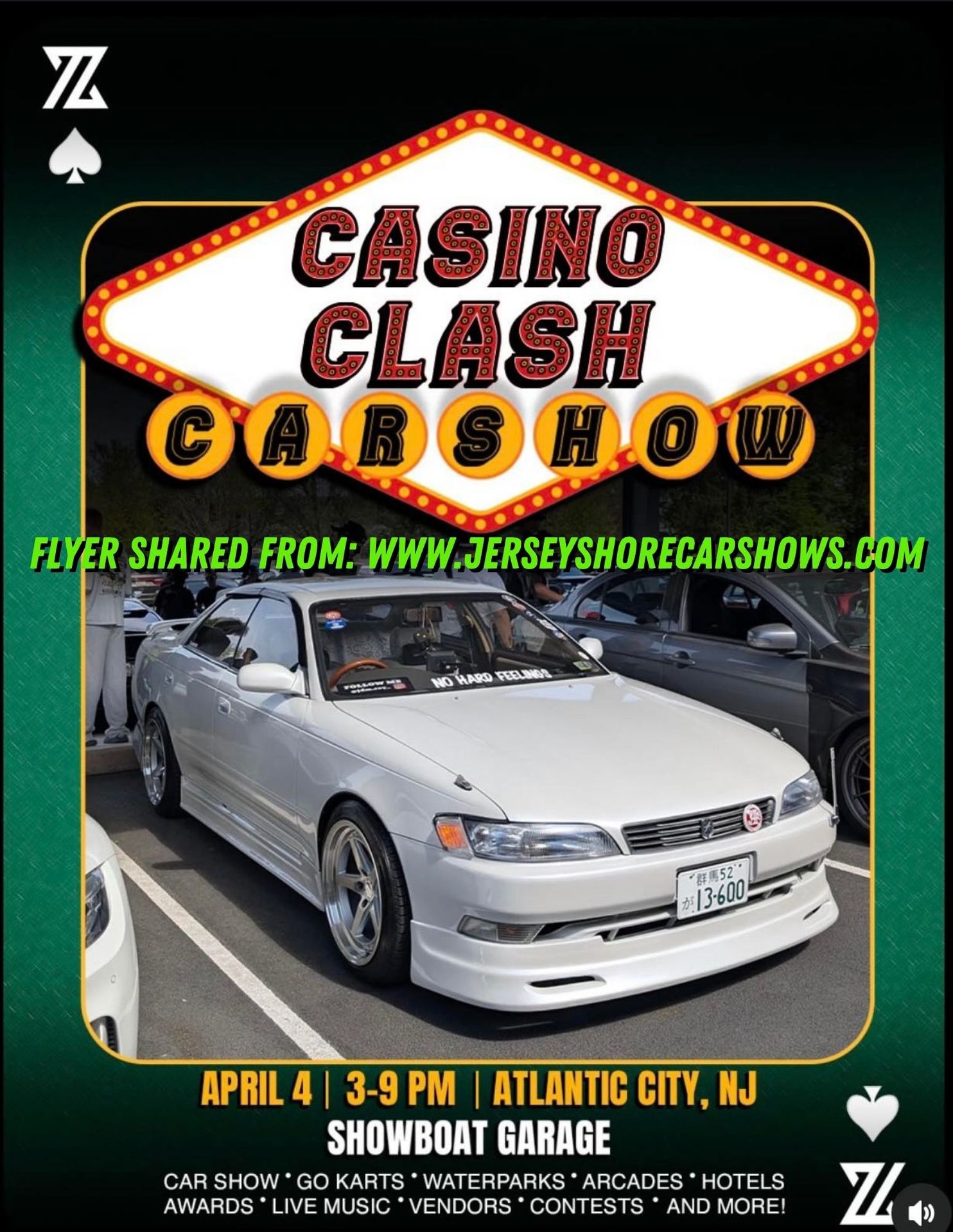 Casino Clash Car Show event at Showboat Garage in Atlantic City, NJ on April 4, 2026