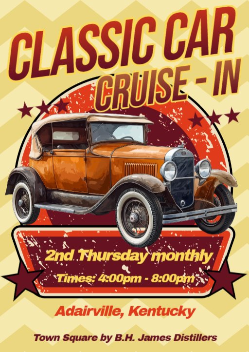 Classic Car Cruise - In event at Town Square by B.H. James Distillers in Adairville, KY on April 14, 2026