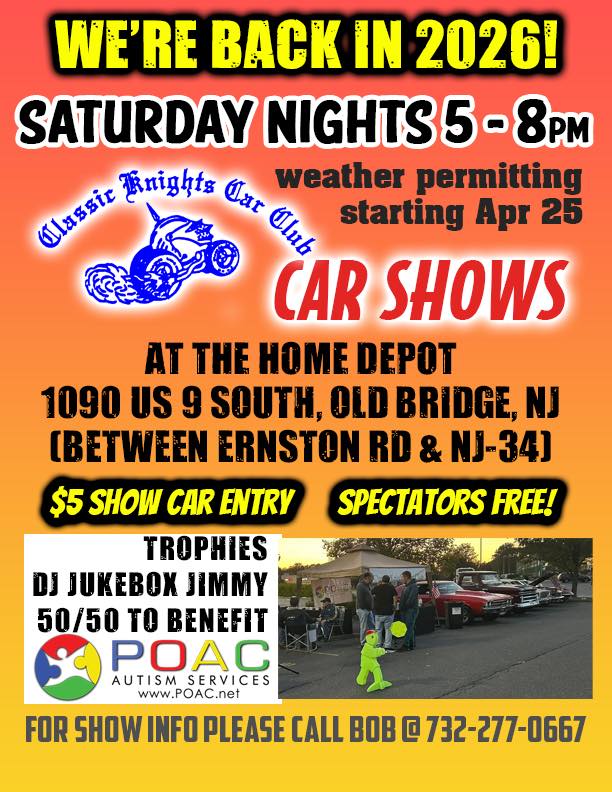 Classic Knights Car Club Car Shows event at The Home Depot in Old Bridge, NJ on April 25, 2026