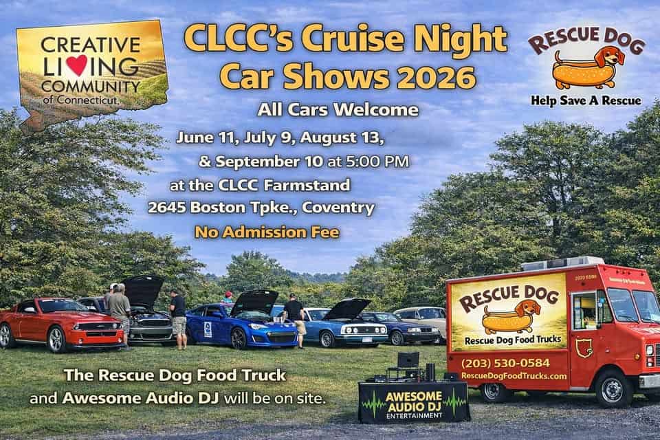 CLCC's Cruise Night & Car Shows 2026 event at 2645 Boston Tpke in Coventry, CT on June 11, 2026