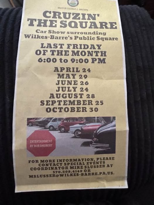 Cruzin' The Square event at Wilkes-Barre's Public Square in Wilkes-Barre, PA on May 28, 2026