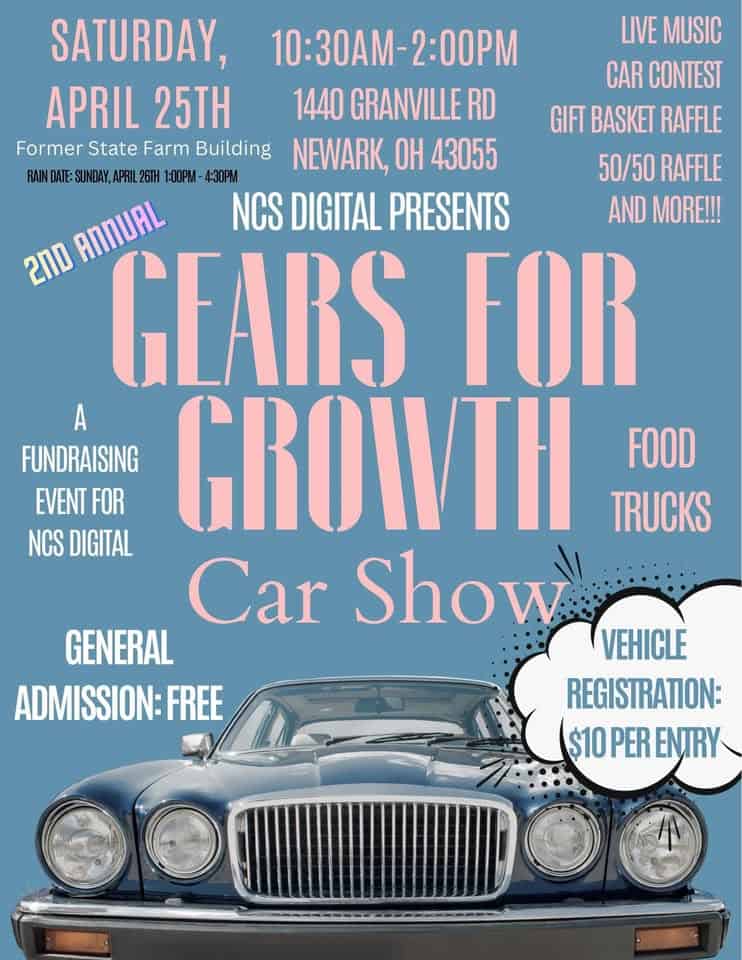 Gears for Growth Car Show event at 1440 Granville Rd in Newark, OH on April 25, 2026