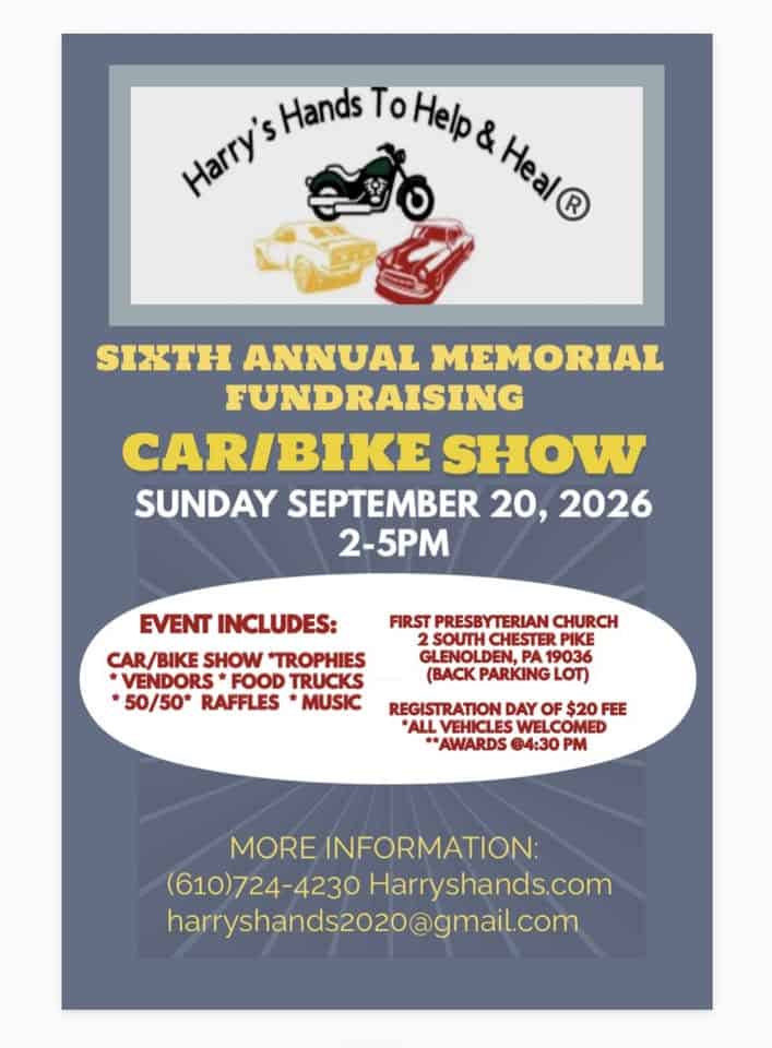 Harry’s Fundraising Car/Bike Show event at 2 S Chester Pike in Glenolden, PA on September 20, 2026