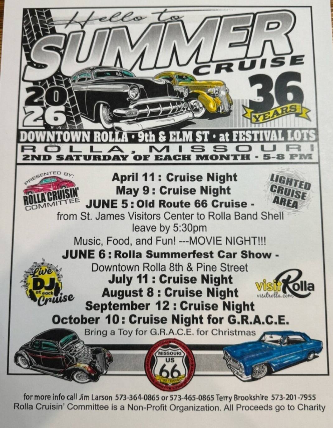 Hello To Summer Cruise 2026 event at Downtown Rolla in Rolla, MO on June 13, 2026