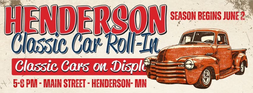 Henderson Classic Car Roll-In #1 event at 529 Main St in Henderson, MN on June 2, 2026