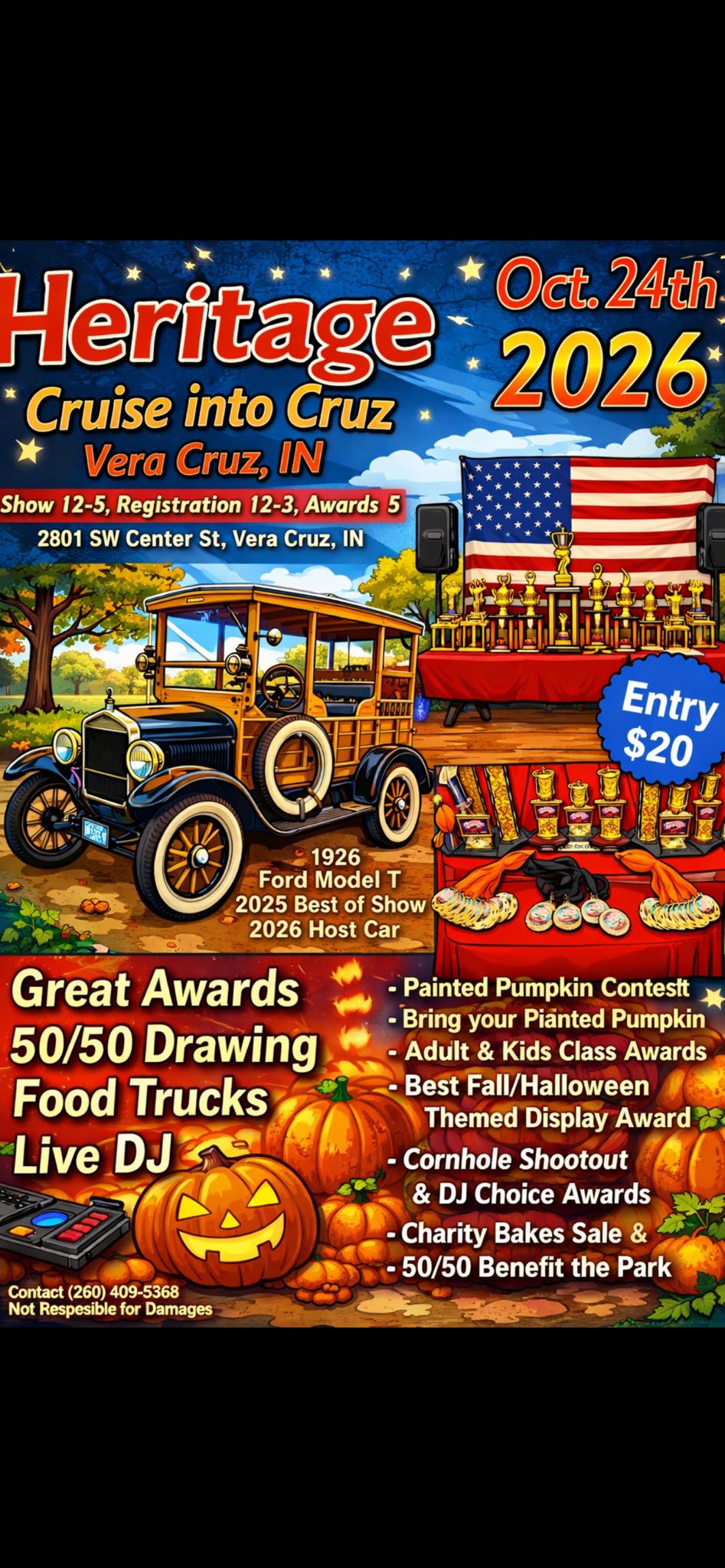Heritage Cruise into Cruz event at 2801 SW Center St in Vera Cruz, IN on October 24, 2026